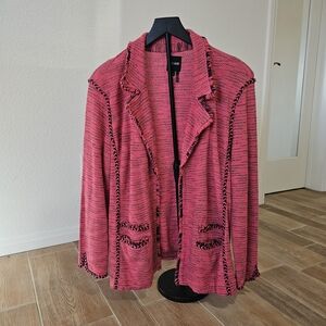 NIC+ZOE Pink Knit Open Front Cardigan, Women's XL